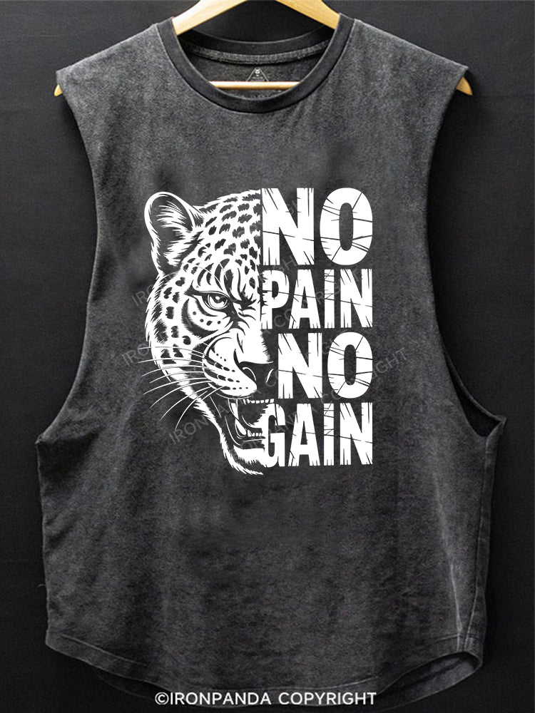 NO PAIN NO GAIN Scoop Bottom Cotton Tank