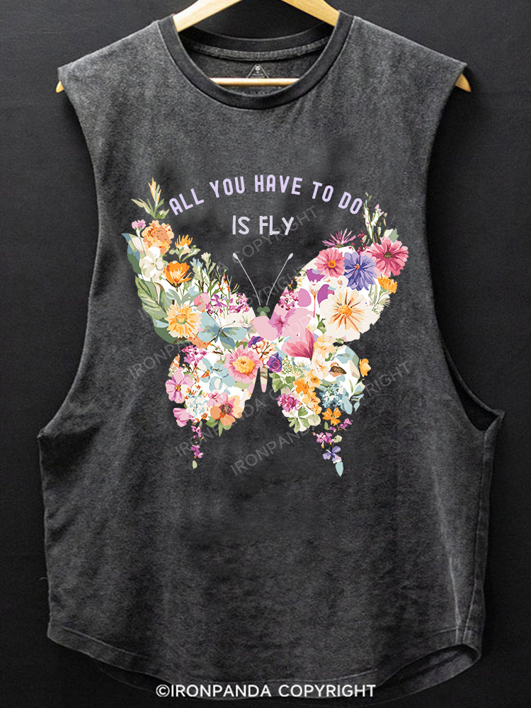 ALL YOU HAVE TO DO IS FLY SCOOP BOTTOM COTTON TANK