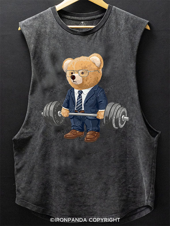 Exercise Bear Scoop Bottom Cotton Tank