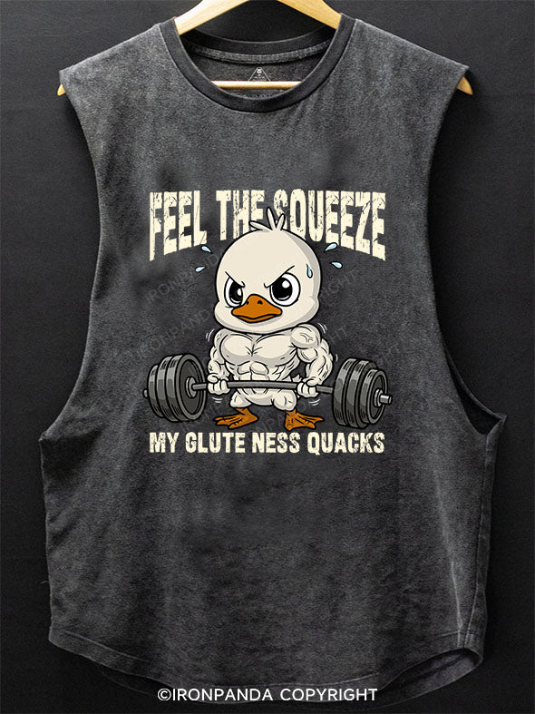 FEEL THE SQUEEZE, MY GLUTE‑NESS QUACKS Scoop Bottom Cotton Tank