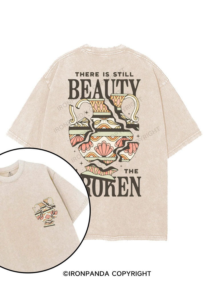 THERE IS STILL BEAUTY IN THE BROKEN printed Gym Shirt
