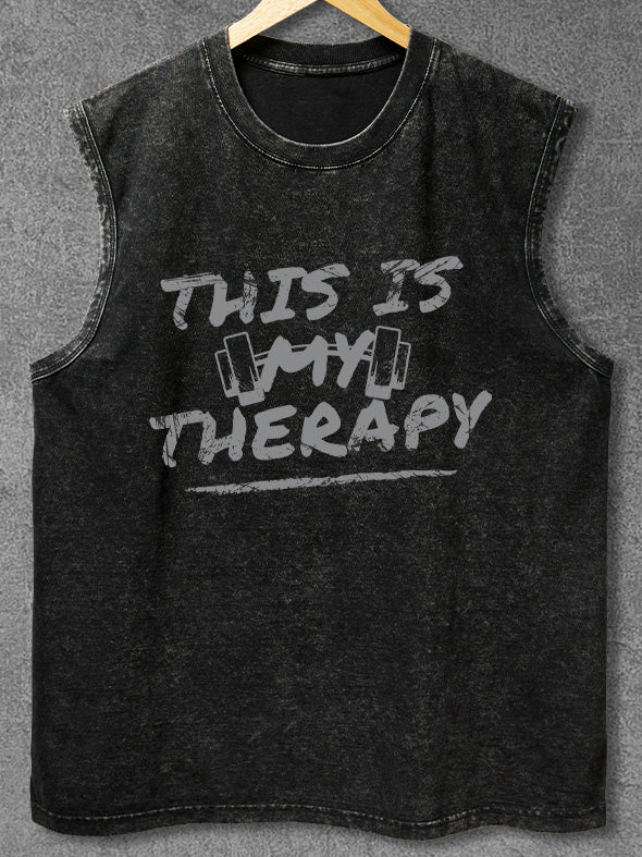 this is my therapy Washed Gym Tank