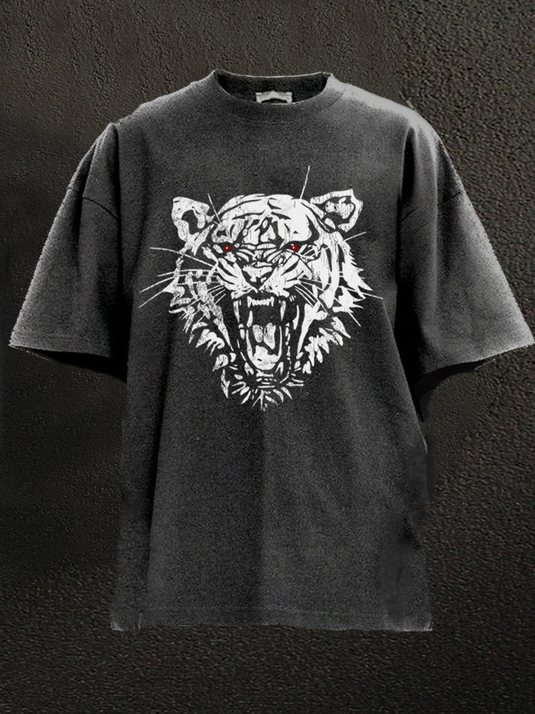 tiger head Washed Gym Shirt