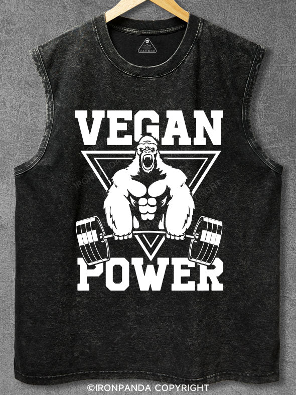 VEGAN POWER Washed Gym Tank
