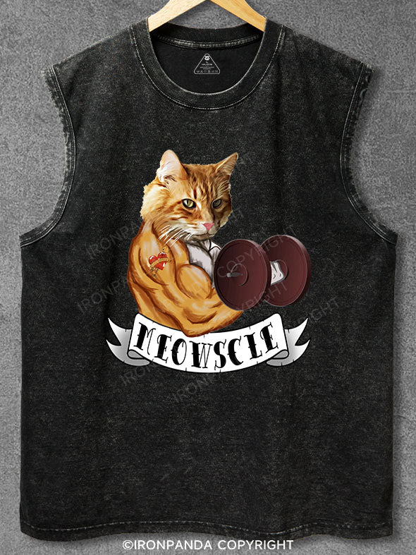 Meowscle Washed Gym Tank