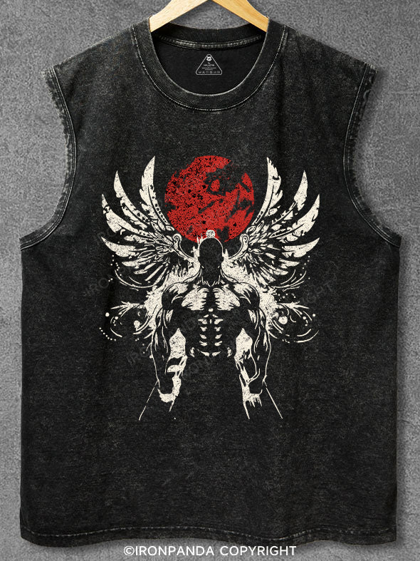 never give up Washed Gym Tank