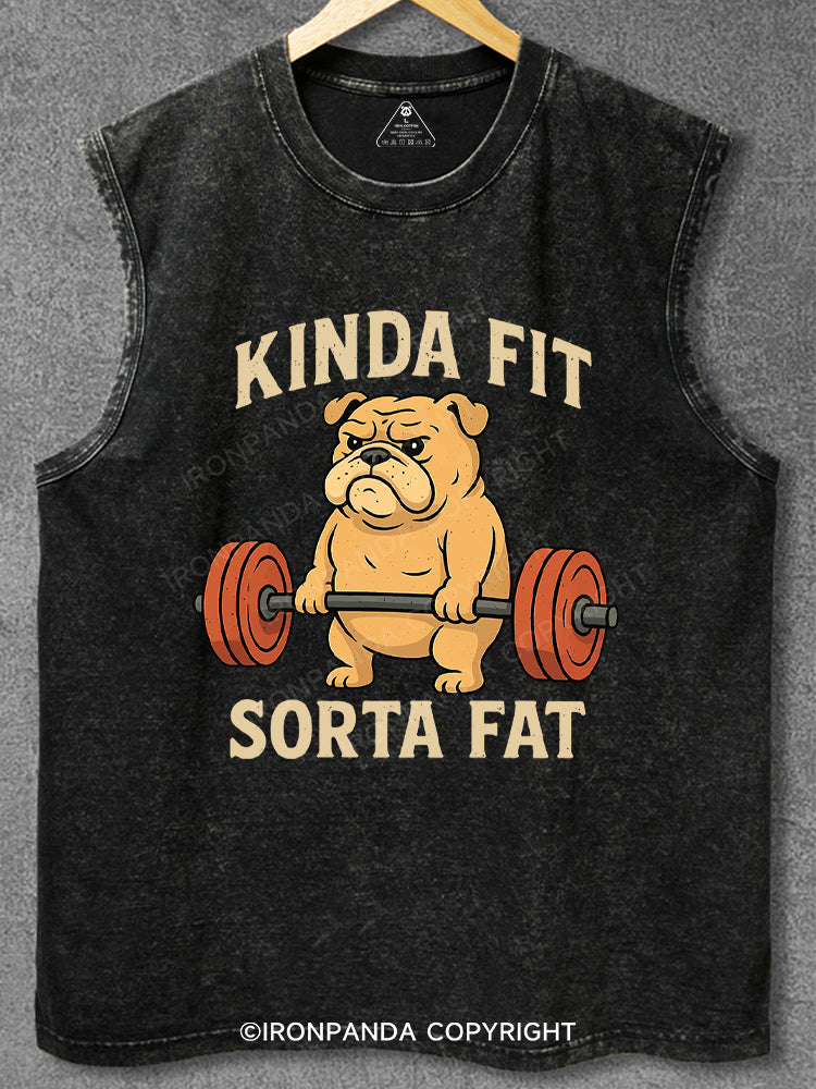 Kinda Fit Sorta Fat Dog Washed Gym Tank