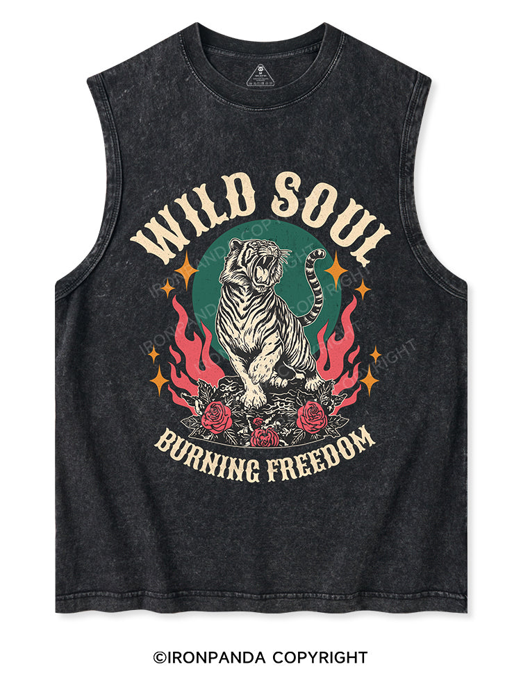 WILD SOUL BURNING FREEDOM Washed Tank