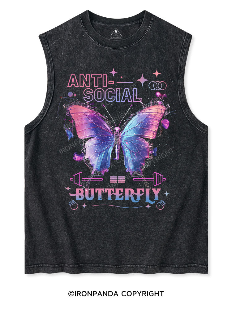 ANTI-SOCIAL BUTTERFLY Washed Tank