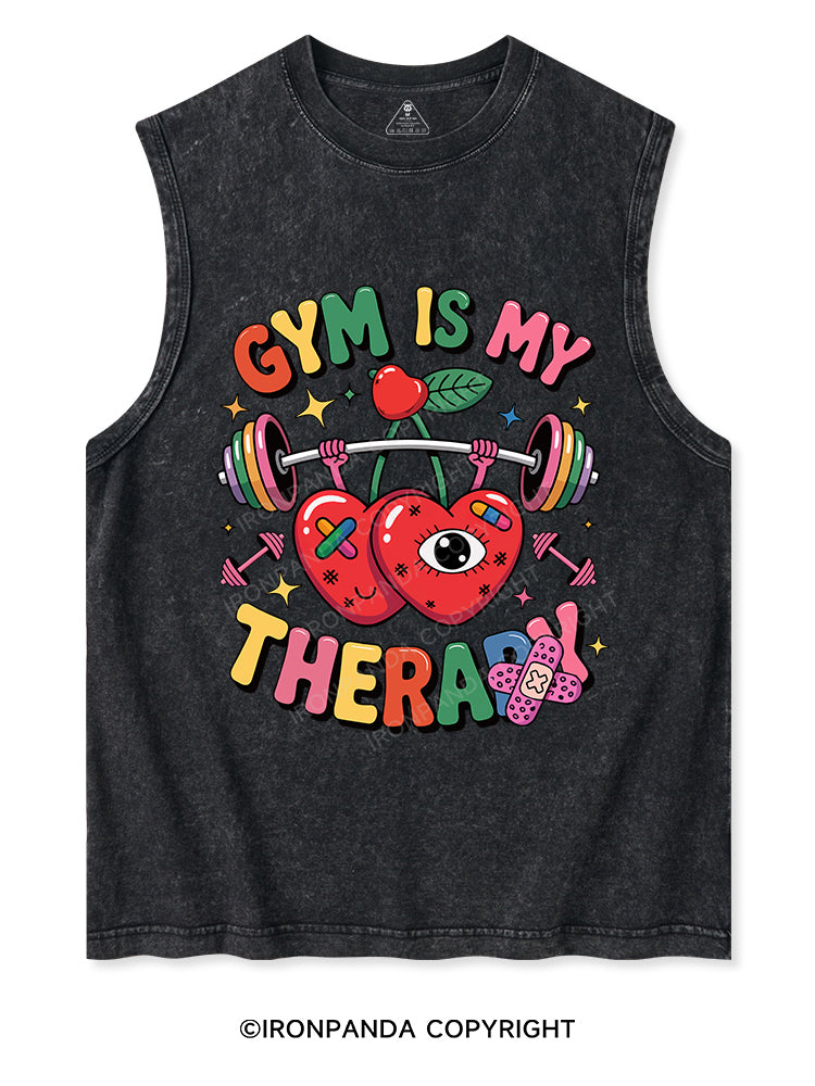 GYM IS MY THERAPY Washed Tank