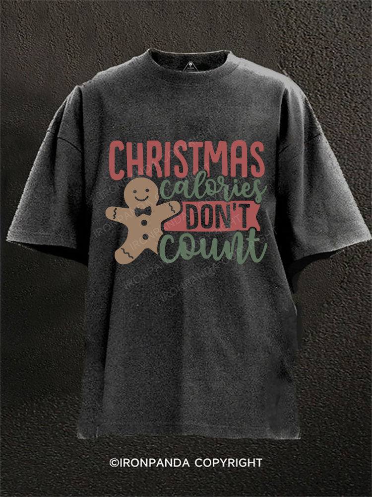 Christmas calories don't count Washed Gym Shirt