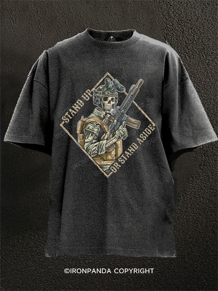 Stand Up or Stand Aside Washed Gym Shirt