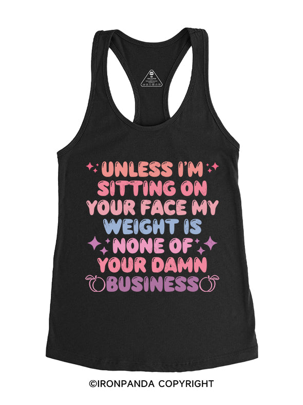 Unless I'm Sitting On Your Face Gym Racerback Tank