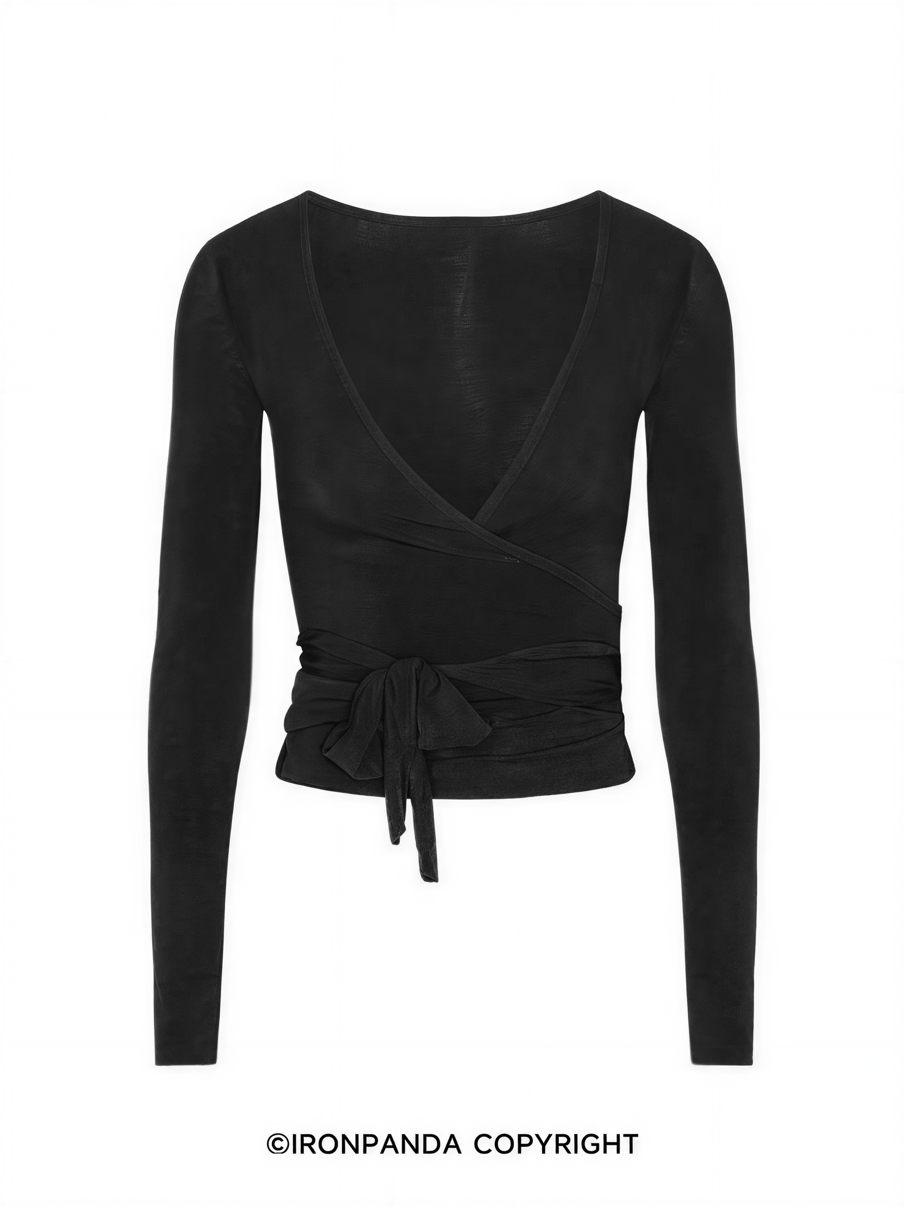 Wrap Tie Long Sleeve Workout Top
