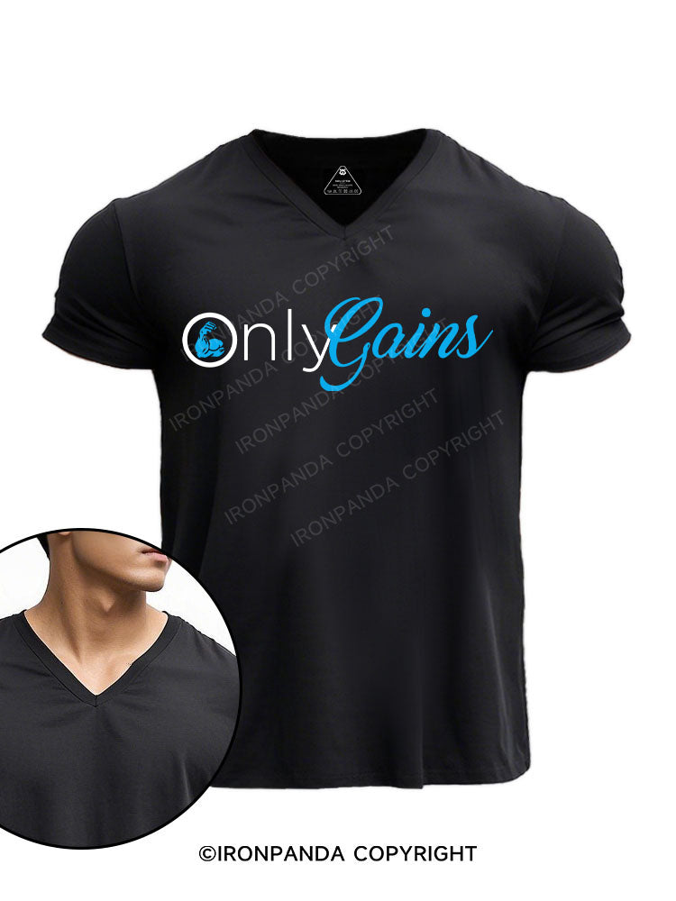only gains V-neck Gym Shirt