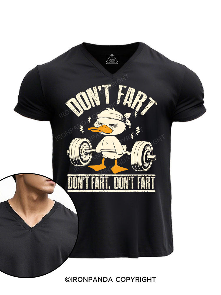 Don't Fart Duck  V-neck Gym Shirt