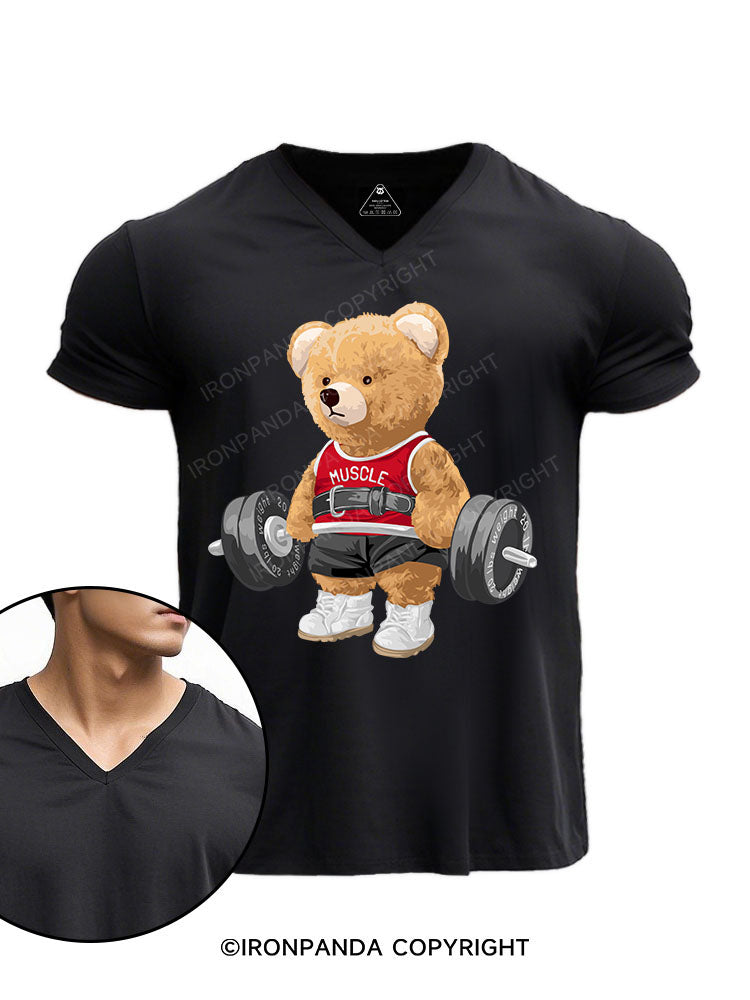 Exercise Bear V-neck Gym Shirt