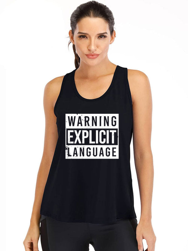 Warning Explicit Language Cotton Gym Tank