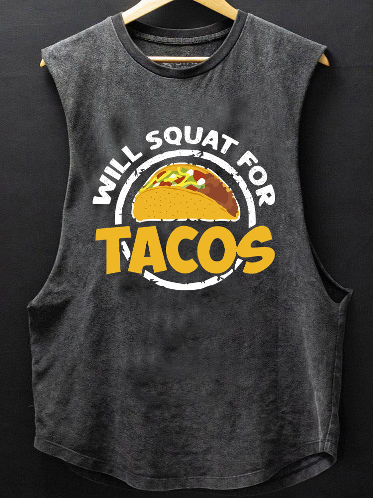 will squat for tacos SCOOP BOTTOM COTTON TANK
