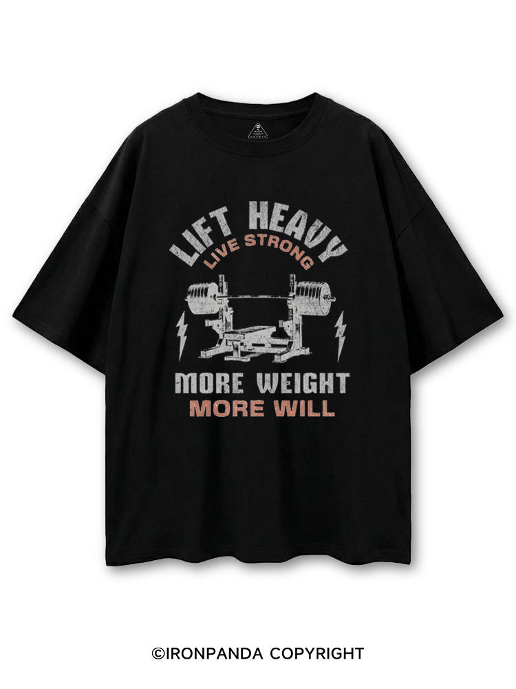 LIFT HEAVY LIVE STRONG MORE WEIGHT MORE WILL COTTON PUMP COVER