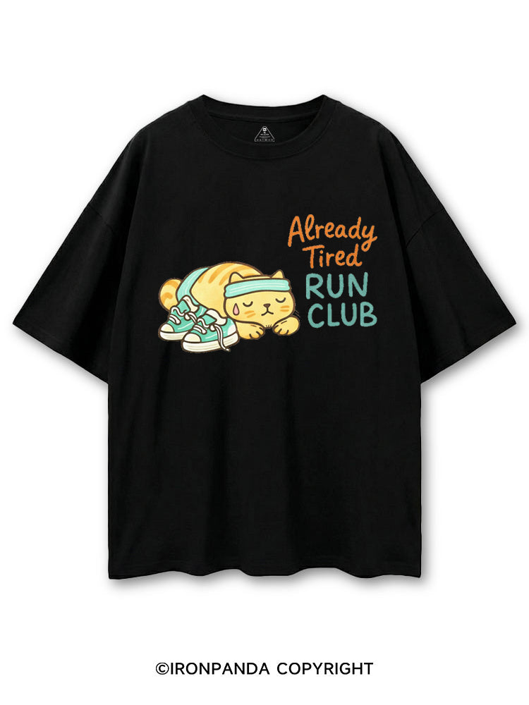 ALREADY TIRED RUN CLUB FUNNY KITTY COTTON PUMP COVER