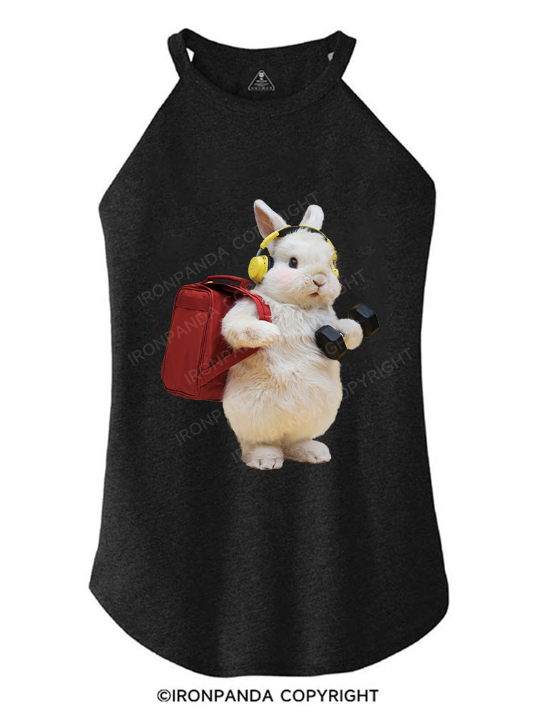 RABBIT DUMBBELL TRI ROCKER COTTON TANK