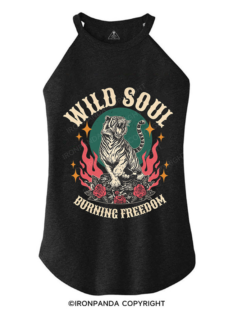 WILD SOUL BURNING FREEDOM TRI ROCKER COTTON TANK