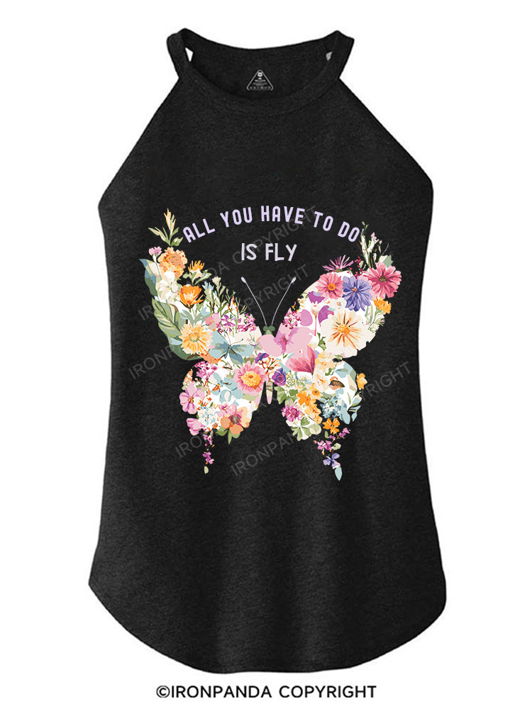 ALL YOU HAVE TO DO IS FLY TRI ROCKER COTTON TANK