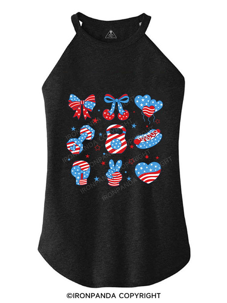 FLEX FOR FREEDOM TRI ROCKER COTTON TANK
