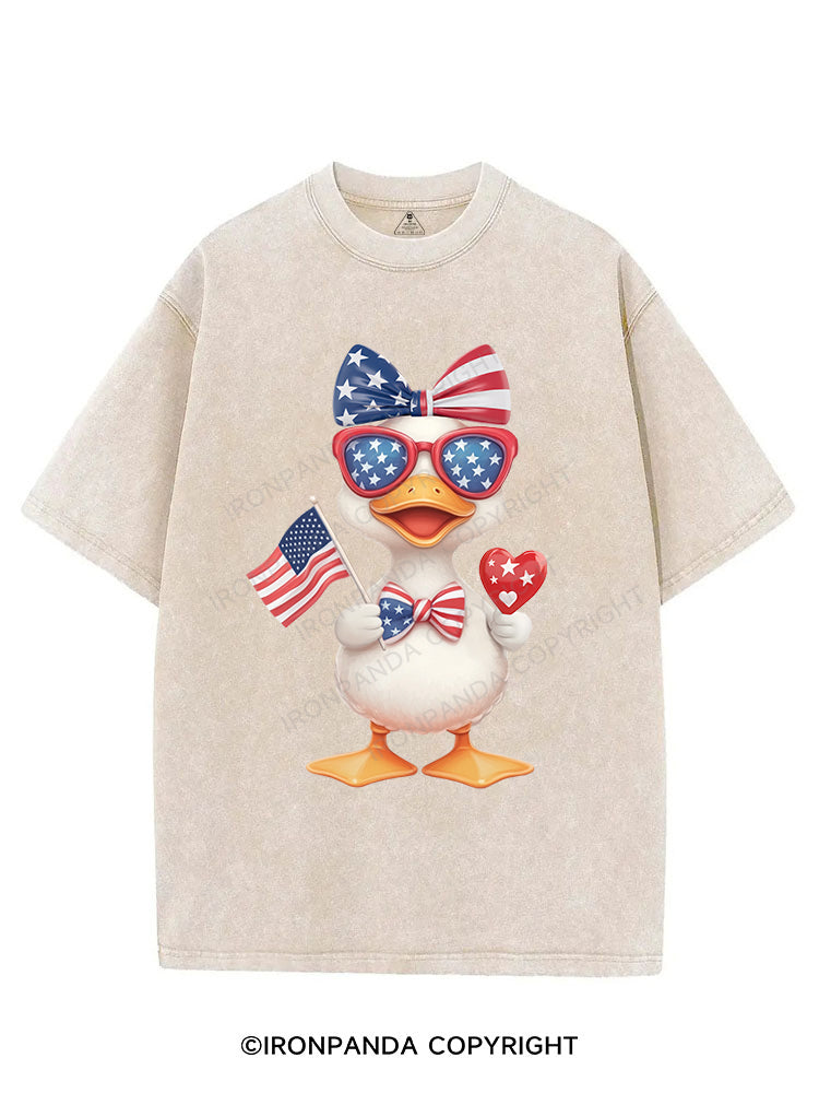 RED, WHITE, AND QUACK! VINTAGE GYM SHIRT