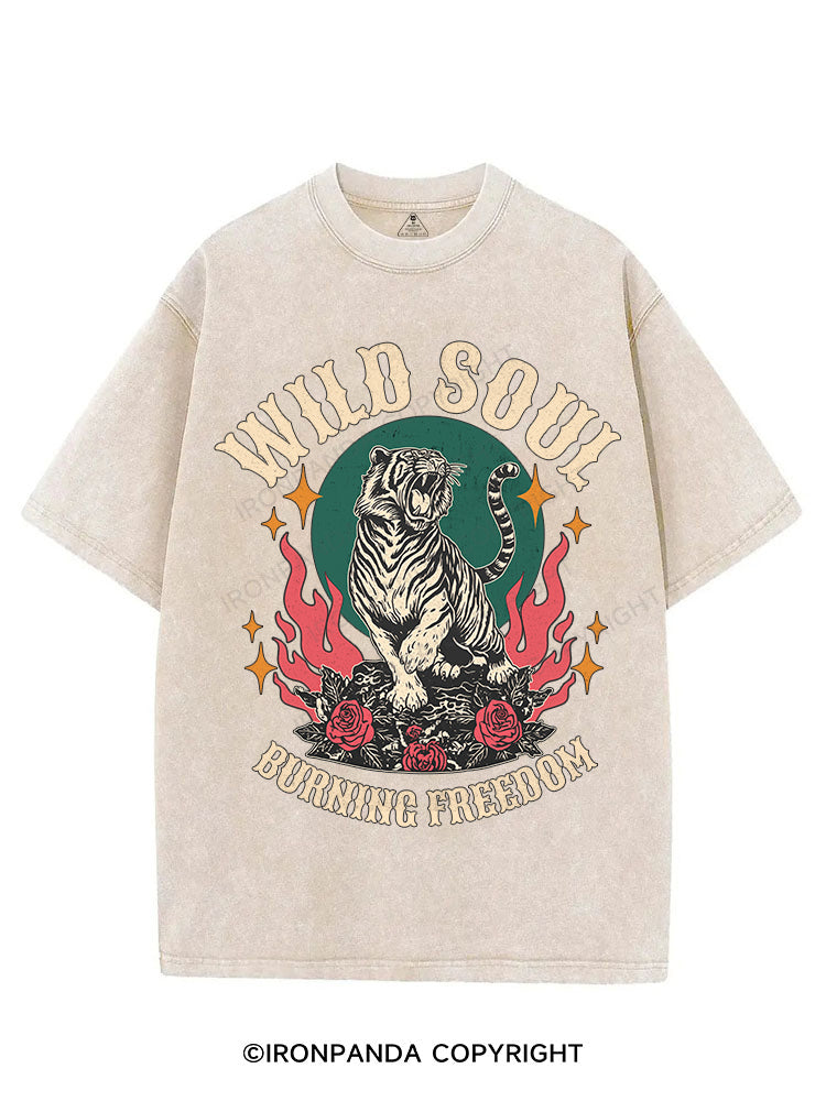 WILD SOUL BURNING FREEDOM VINTAGE GYM SHIRT