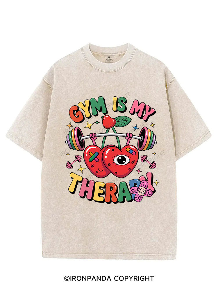 GYM IS MY THERAPY VINTAGE GYM SHIRT