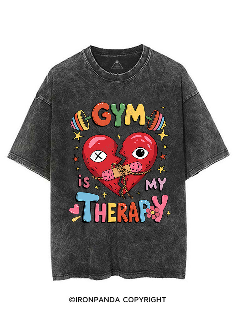 GYM IS MY THERAPY VINTAGE GYM SHIRT
