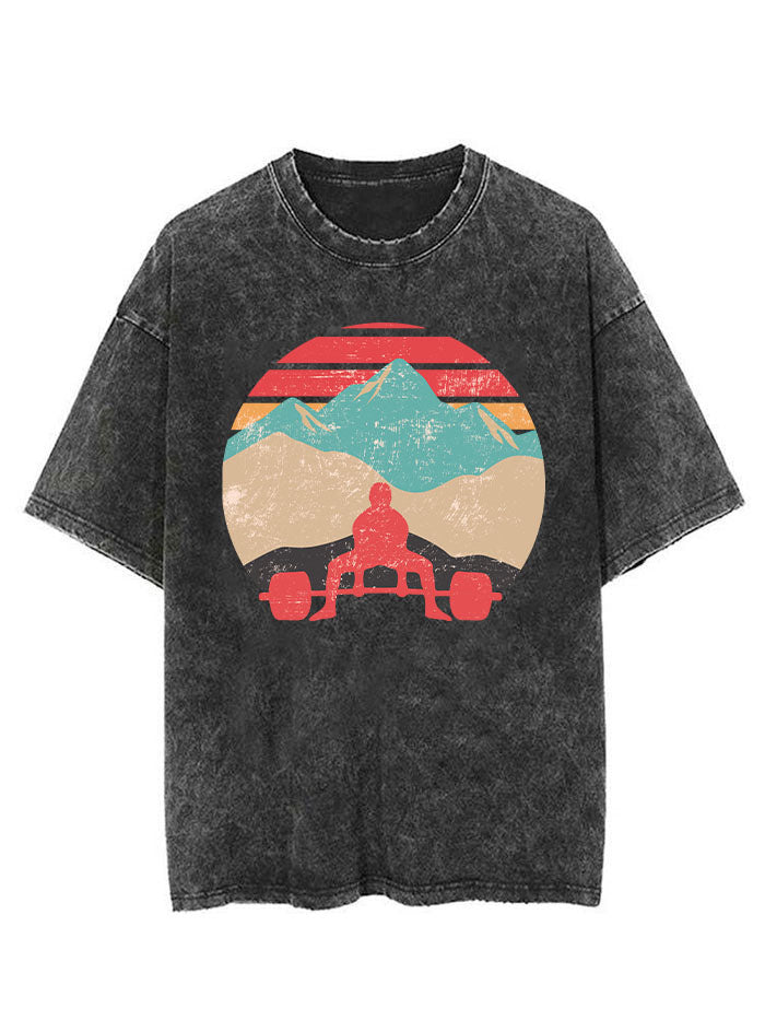 Sunset Deadlifts Powerlifting Vintage Gym Shirt