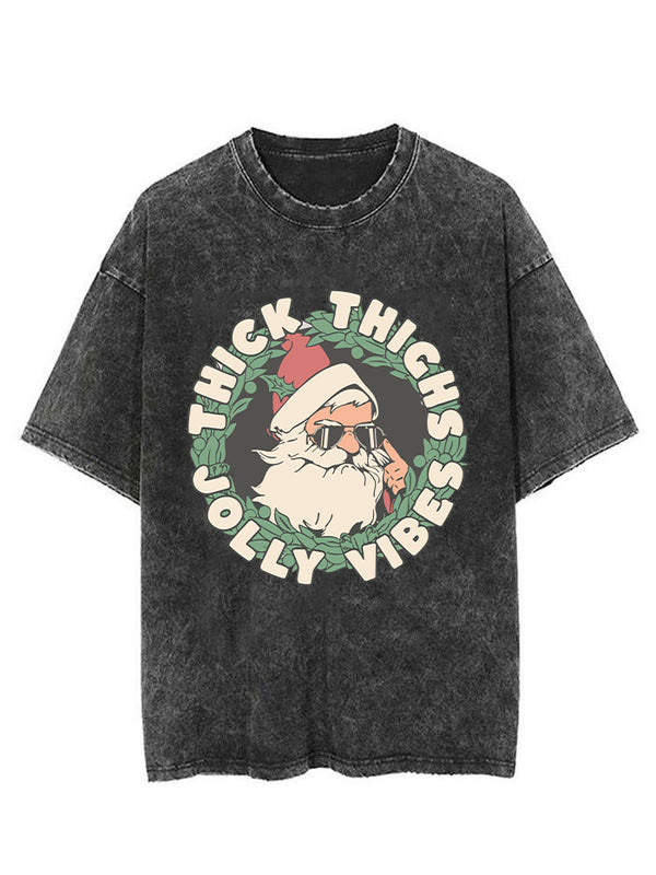 Thick Thighs Jolly Vibes Vintage Gym Shirt