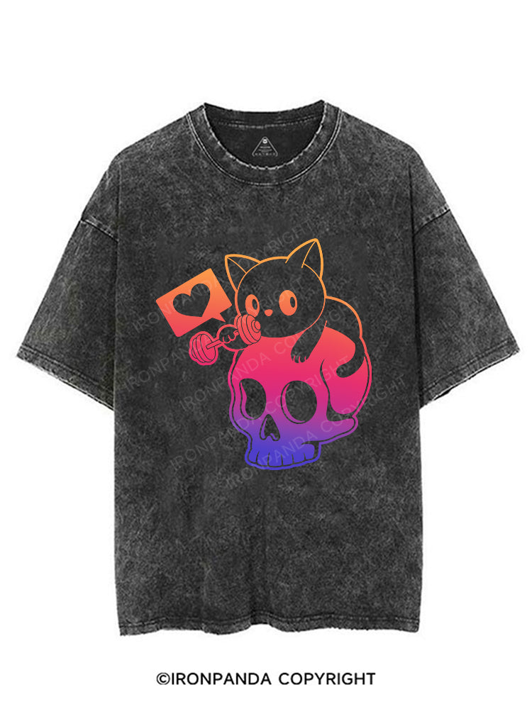 WEIGHTLIFTING CAT VINTAGE GYM SHIRT