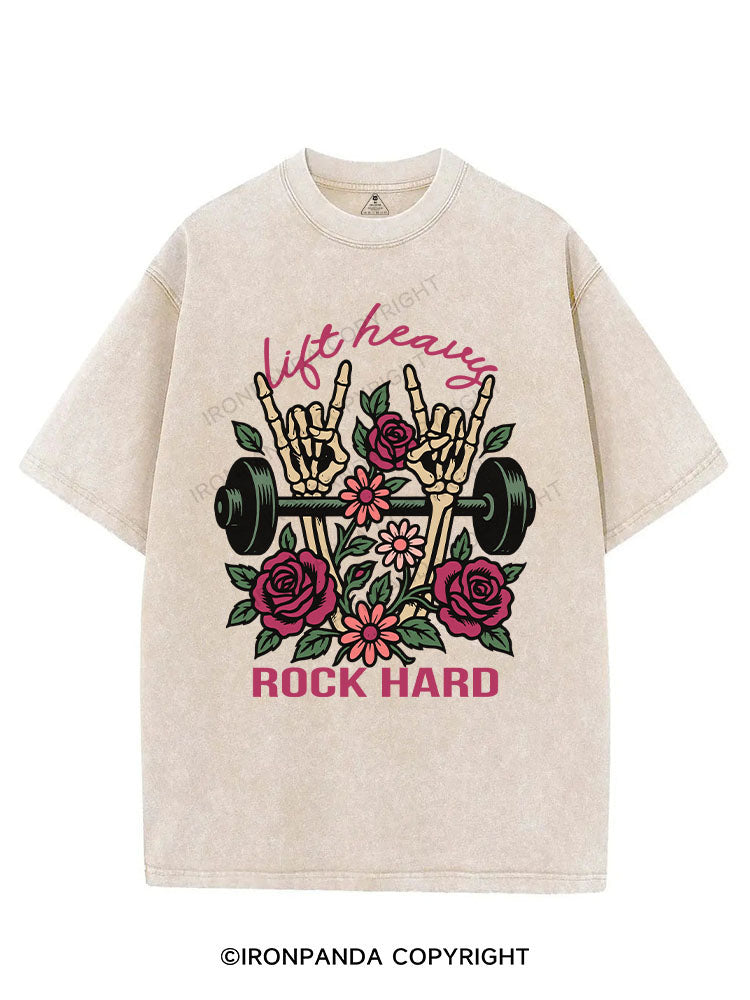 LIFT HEAVY, ROCK HARD VINTAGE GYM SHIRT