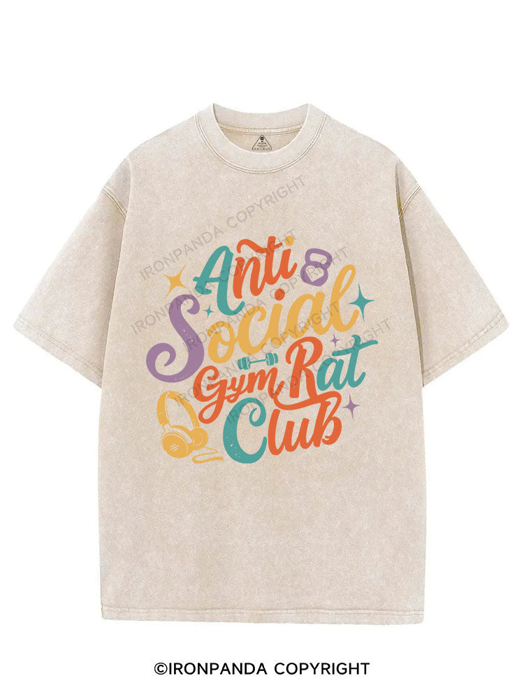 Anti Social Gym Rat Club VINTAGE GYM SHIRT