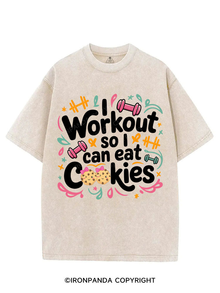 I WORKOUT SO I CAN EAT COOKIES VINTAGE GYM SHIRT