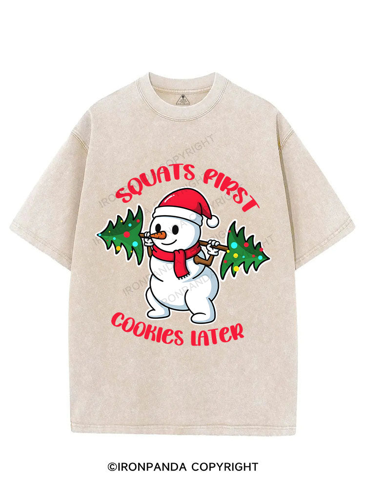 Squats First, Cookies Later! VINTAGE GYM SHIRT