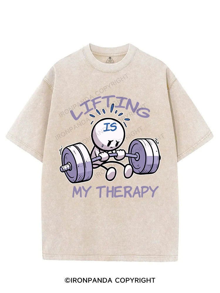 LIFTING IS MY THERAPY VINTAGE GYM SHIRT