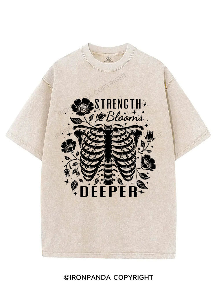 STRENGTH BLOOMS DEEPER VINTAGE GYM SHIRT