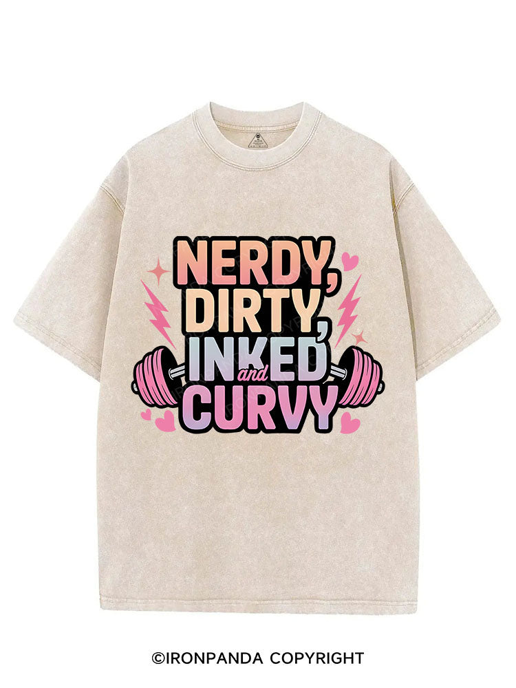 NERDY, DIRTY, INKED AND CURVY VINTAGE GYM SHIRT