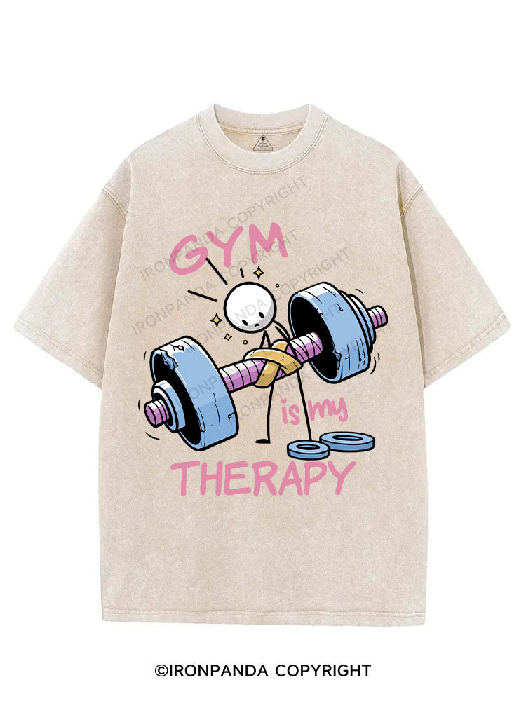 GYM IS MY THERAPY VINTAGE GYM SHIRT