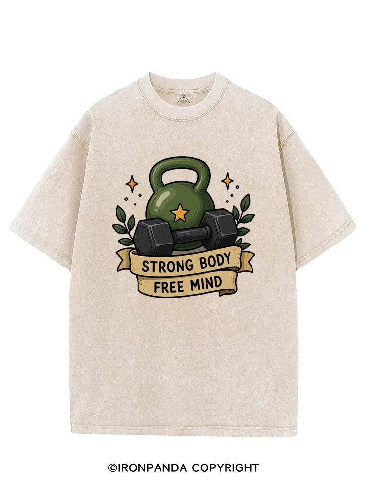 STRONG BODY FREE MIND KETTLEBELL VINTAGE GYM SHIRT