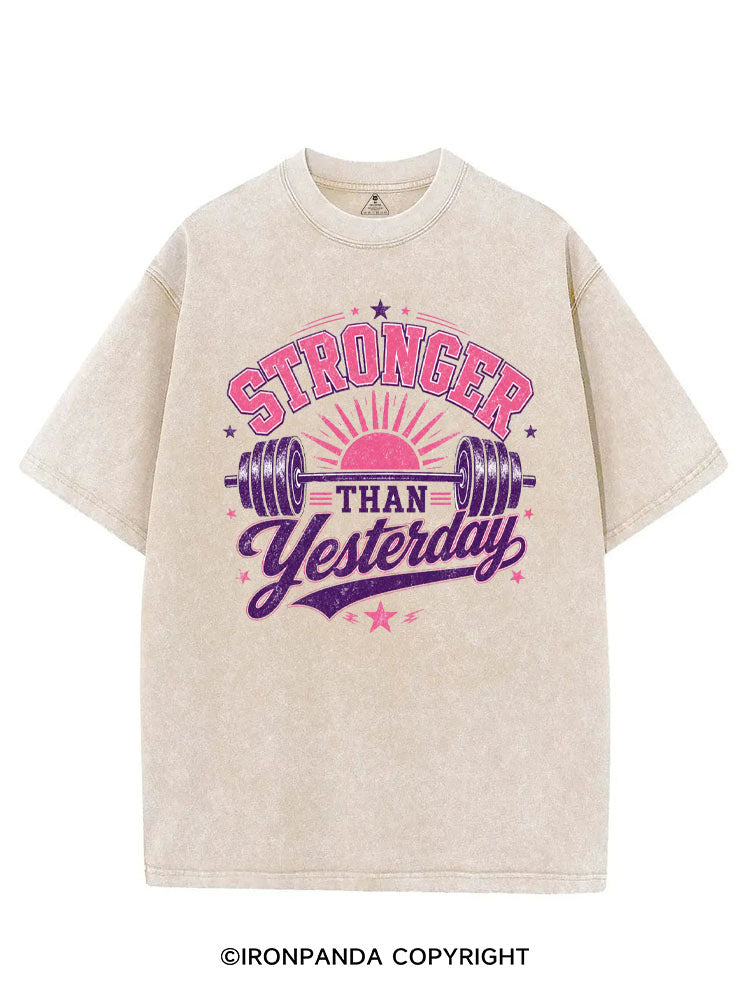 STRONGER THAN YESTERDAY SUNSHINE VINTAGE GYM SHIRT