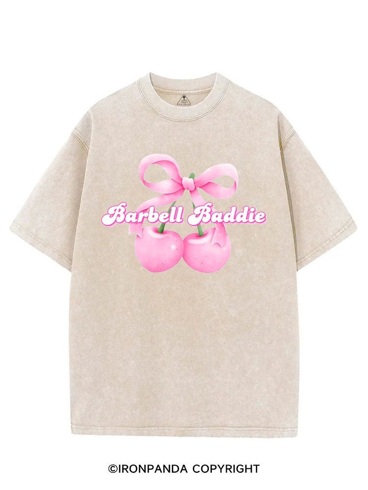 BARBELL BADDIE CHERRY VINTAGE GYM SHIRT