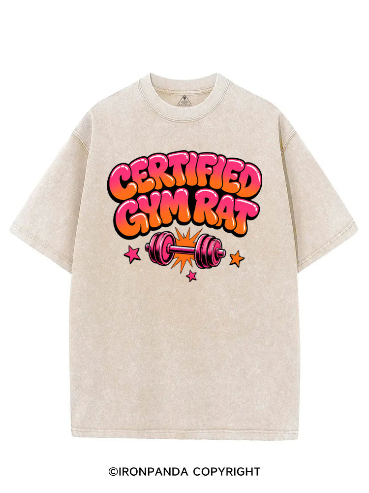 CERTIFIED GYM RAT FUNNY VINTAGE GYM SHIRT