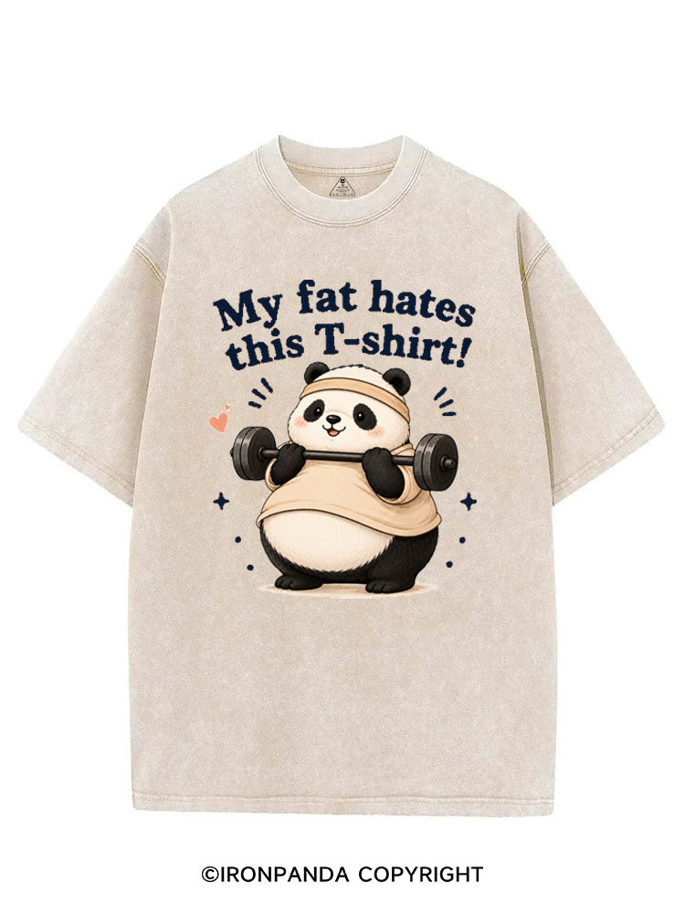 MY FAT HATES THIS T-SHIRT! PANDA VINTAGE GYM SHIRT