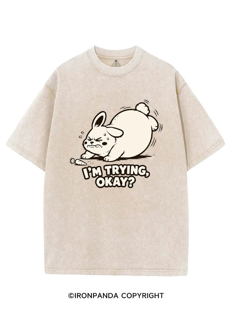 I'M TRYING, OKAY? VINTAGE GYM SHIRT